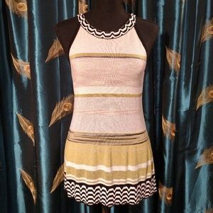 WHBM color block woven high neck tunic top